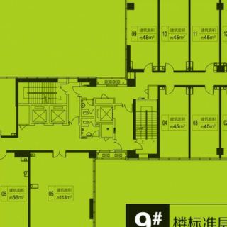 9号楼标准层平面户型