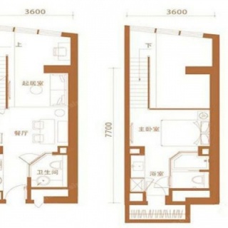 Loft公寓标准层50㎡户型
