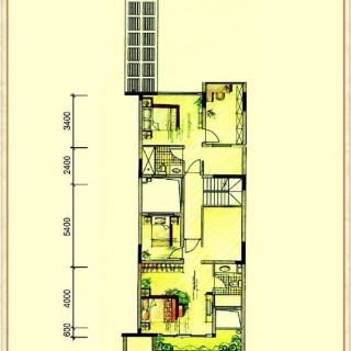 二期联排别墅T2户型二层平面图
