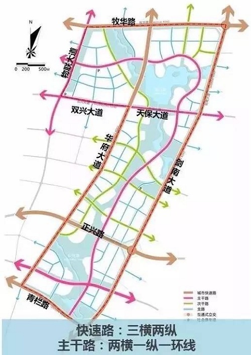 新闻 本地建设  规划资料显示,怡心湖东连天府新区直管区,以元华路