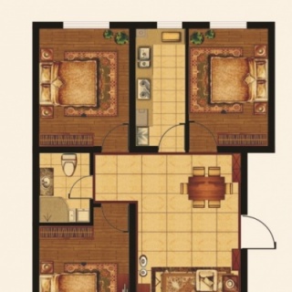 C3户型：三室两厅一卫