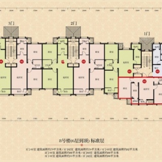 洋房8号楼标准层76平米户型