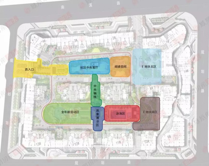 且场地尺度较大,宜设置 动态空间种植设计景观分区体现春夏秋冬四季的