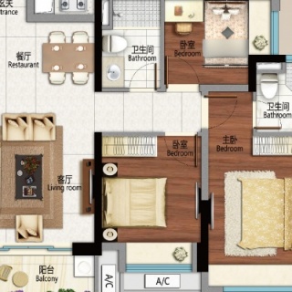阳光三房D户型