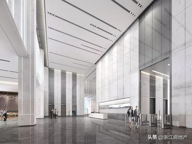 奥克斯中心大堂效果图奥克斯中心电梯间效果图奥克斯中心洗手间效果
