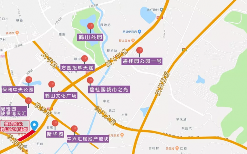 鹤山沙坪23.8亩商住地挂牌!隔离地块3亿成交!