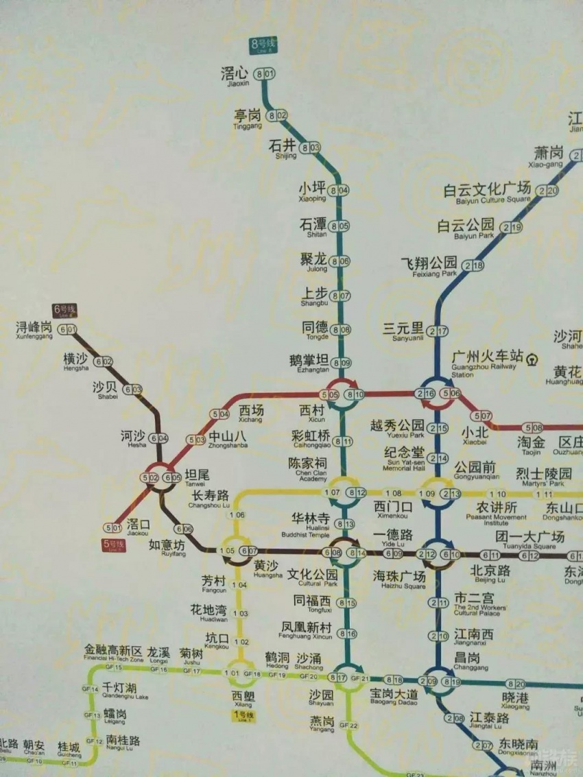 站内早已换上"8北"新线路图 来源:地铁族