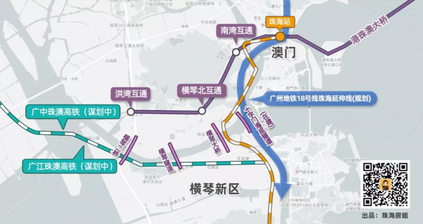 港珠澳大桥,珠机城际走向图