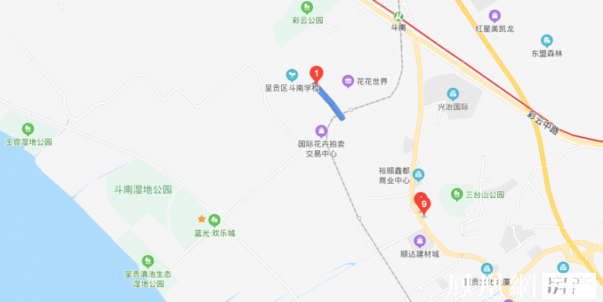 昆明斗南片区新修一条路 双向4车道,时速40km/h