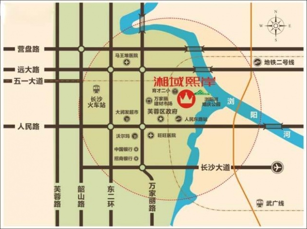 湘域熙岸:紧邻圭塘河沿江风光带位置