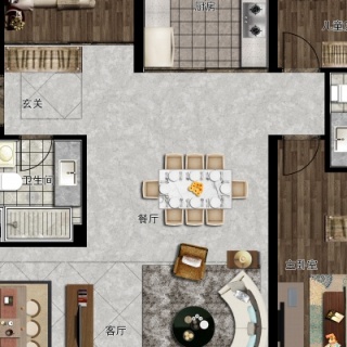Y1#142中间户标准层3室