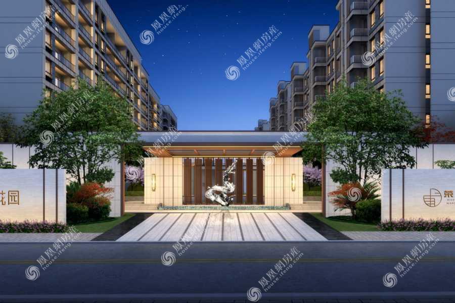 入口透视夜景